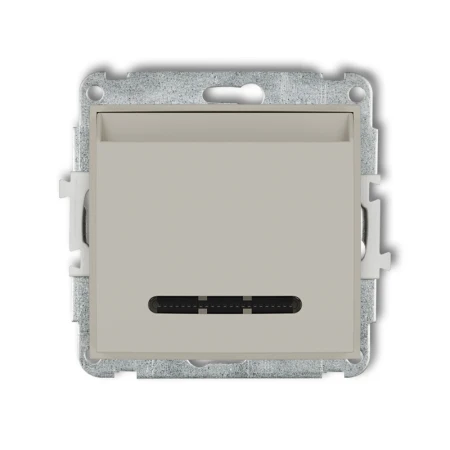 Karlik MINI taupe Mechanizm łącznika hotelowego pojedynczego (podświetlenie niebieskie) 60MSH-1.2