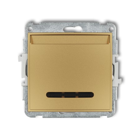 Karlik MINI złoty Mechanizm łącznika hotelowego podwójnego (podświetlenie niebieskie) 29MSH-2.2
