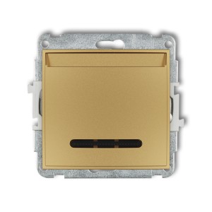 Karlik MINI złoty Mechanizm łącznika hotelowego pojedynczego (podświetlenie niebieskie) 29MSH-1.2