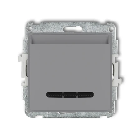 Karlik MINI szary mat Mechanizm łącznika hotelowego podwójnego (podświetlenie niebieskie) 27MSH-2.2