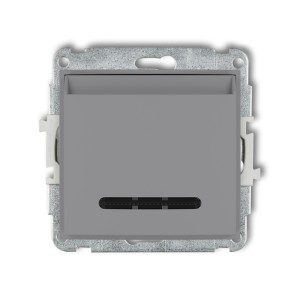 Karlik MINI szary mat Mechanizm łącznika hotelowego pojedynczego (podświetlenie białe) 27MSH-1.1