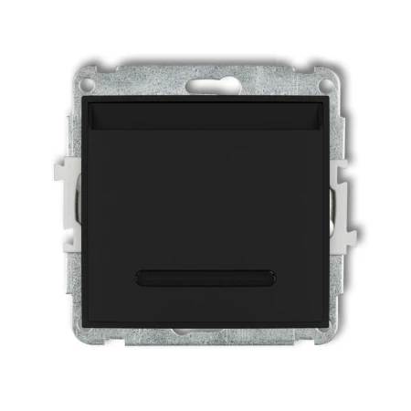 Karlik MINI czarny mat Mechanizm łącznika hotelowego podwójnego (podświetlenie białe) 12MSH-2.1
