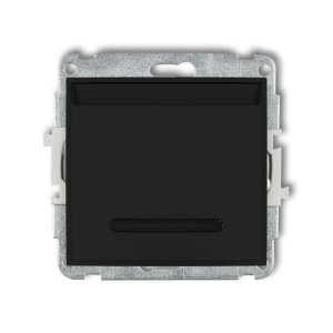 Karlik MINI czarny mat Mechanizm łącznika hotelowego pojedynczego (podświetlenie białe) 12MSH-1.1