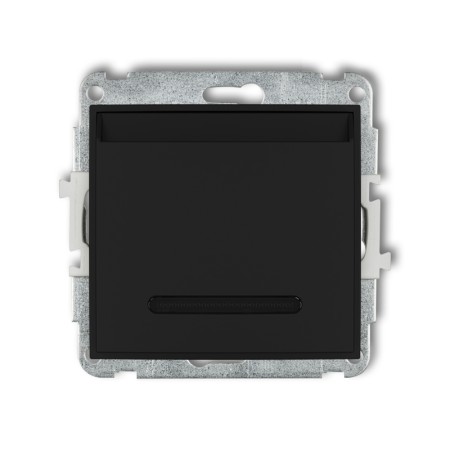 Karlik MINI czarny mat Mechanizm łącznika hotelowego pojedynczego (podświetlenie białe) 12MSH-1.1