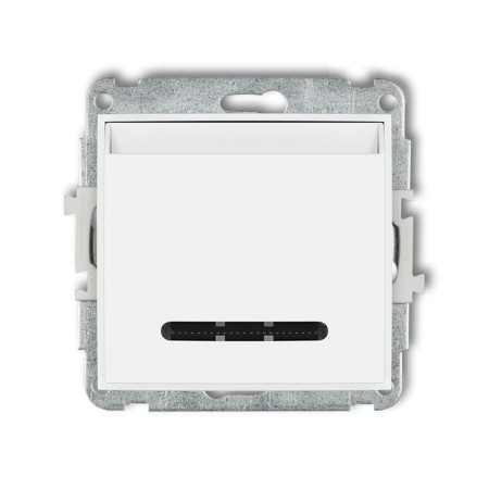Karlik MINI biały Mechanizm łącznika hotelowego podwójnego (podświetlenie niebieskie) MSH-2.2