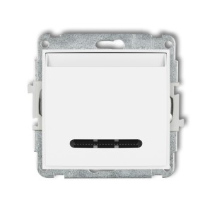 Karlik MINI biały Mechanizm łącznika hotelowego podwójnego (podświetlenie białe) MSH-2.1