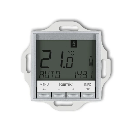 Karlik seria Mini Mechanizm uniwersalnego elektronicznego tygodniowego regulatora temperatury (podświetlenie białe) 7MRT-3.1