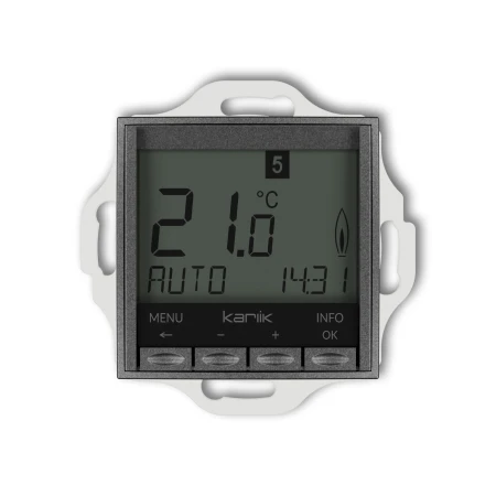 Karlik seria Mini Mechanizm uniwersalnego elektronicznego tygodniowego regulatora temperatury (podświetlenie białe) 11MRT-3.1