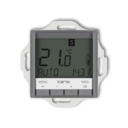 Karlik seria Mini Mechanizm uniwersalnego elektronicznego tygodniowego regulatora temperatury (podświetlenie niebieskie) 27MRT-3.2