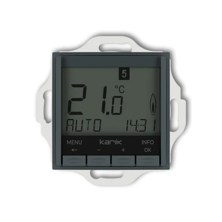 Karlik seria Mini Mechanizm uniwersalnego elektronicznego tygodniowego regulatora temperatury (podświetlenie białe) 28MRT-3.1
