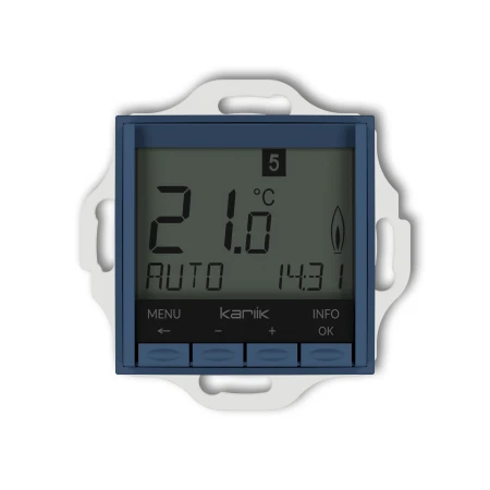 Karlik seria Mini Mechanizm uniwersalnego elektronicznego tygodniowego regulatora temperatury (podświetlenie białe) 64MRT-3.1