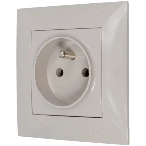 Gniazdo pojedyncze z ramką seria szafir kolor kaszmirowy beż