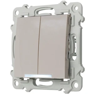 Ospel szafir Łącznik podwójny zwierny z podświetleniem białym kolor KASZMIROWY BEŻ ŁP-17ZS/m/83