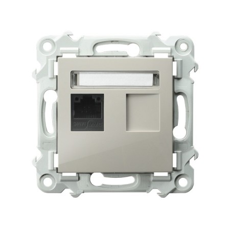Ospel szafir Gniazdo komputerowe pojedyncze, kat. 5e MMC kolor KASZMIROWY BEŻ GPK-1Z/K/m/83