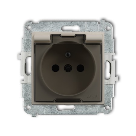 Karlik ICON Mechanizm gniazda bryzgoszczelnego z uziemieniem 2P+Z (klapka dymna, przesłony torów prądowych) 60IGPB-1zdp