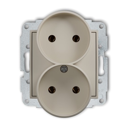 Karlik ICON Mechanizm gniazda podwójnego do ramki bez uziemienia 2x2P (bez przesłon torów prądowych) 60IGPR-2