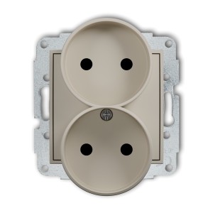 Karlik ICON Mechanizm gniazda podwójnego do ramki bez uziemienia 2x2P (przesłony torów prądowych) 60IGPR-2p