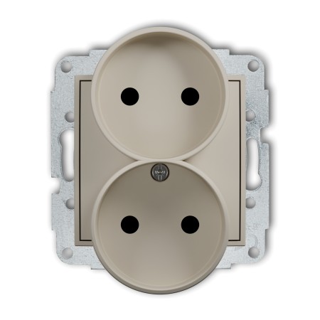Karlik ICON Mechanizm gniazda podwójnego do ramki bez uziemienia 2x2P (przesłony torów prądowych) 60IGPR-2p