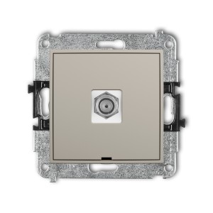 Karlik ICON Mechanizm gniazda antenowego pojedynczego typu F (SAT) niklowany, bez pola opisowego 60IGFBO-1
