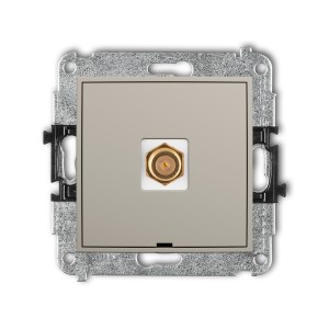 Karlik ICON Mechanizm gniazda antenowego pojedynczego typu F (SAT) pozłacany, bez pola opisowego 60IGFBO-1.1