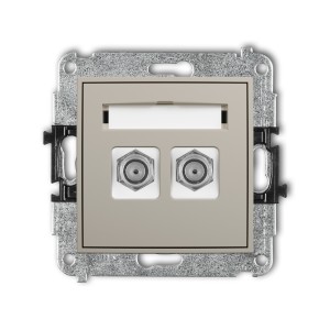 Karlik ICON Mechanizm gniazda antenowego podwójnego typu F (SAT) niklowany 60IGF-2