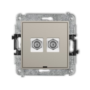 Karlik ICON Mechanizm gniazda antenowego podwójnego typu F (SAT) niklowany, bez pola opisowego 60IGFBO-2