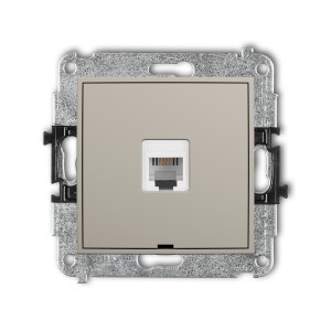 Karlik ICON Mechanizm gniazda telefonicznego pojedynczego 1xRJ11, 4-stykowy, beznarzędziowe, bez pola opisowego 60IGTBO-1