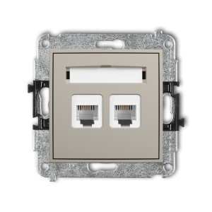 Karlik ICON Mechanizm gniazda telefonicznego podwójnego 2xRJ11, 4-stykowy, beznarzędziowe 60IGT-2
