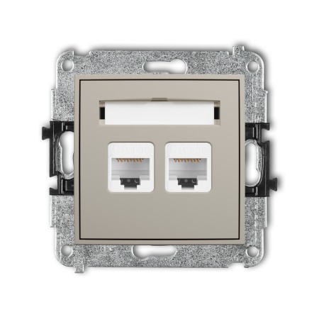Karlik ICON Mechanizm gniazda komputerowego podwójnego 2xRJ45, kat. 5e, 8-stykowy 60IGK-2