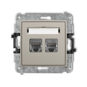Karlik ICON Mechanizm gniazda komputerowego podwójnego 2xRJ45, kat. 6, ekranowany, 8-stykowy 60IGK-6