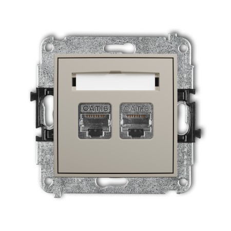 Karlik ICON Mechanizm gniazda komputerowego podwójnego 2xRJ45, kat. 6, ekranowany, 8-stykowy 60IGK-6