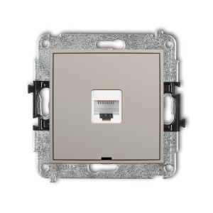 Karlik ICON Mechanizm gniazda komputerowego pojedynczego 1xRJ45, kat. 6A, 8-stykowy, bez pola opisowego 60IGKBO-7