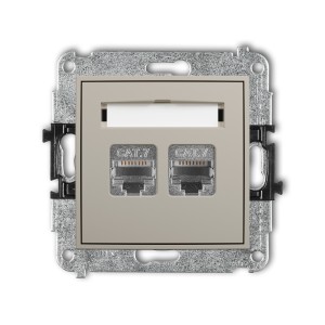 Karlik ICON Mechanizm gniazda komputerowego podwójnego 2xRJ45, kat. 7, ekranowany, 8-stykowy 60IGK-10