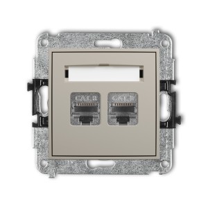 Karlik ICON Mechanizm gniazda komputerowego podwójnego 2xRJ45, kat. 8, ekranowany, 8-stykowy 60IGK-12