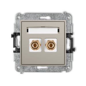 Karlik ICON Mechanizm gniazda głośnikowego pojedynczego (typu banan - czerwony i czarny, pozłacany, 4 mm2, do lutowania) 60IGG-3