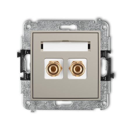 Karlik ICON Mechanizm gniazda głośnikowego pojedynczego (typu banan - czerwony i czarny, pozłacany, 4 mm2, do lutowania) 60IGG-3