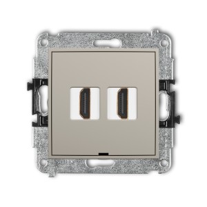 Karlik ICON Mechanizm gniazda podwójnego HDMI 2.0, 4K, bez pola opisowego 60IHDMIBO-4