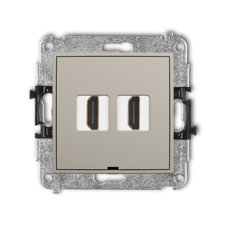 Karlik ICON Mechanizm gniazda podwójnego HDMI 2.0, 4K, bez pola opisowego 60IHDMIBO-4