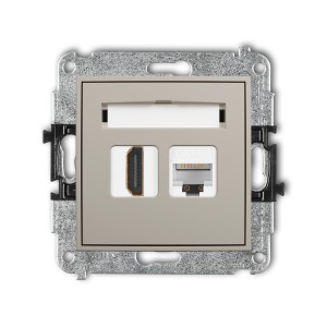 Karlik ICON Mechanizm gniazda pojedynczego HDMI 2.0, 4K + gniazda komp. poj. 1xRJ45, kat. 5e, 8-stykowy 60IGHK-45e