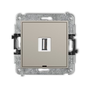 Karlik ICON Mechanizm gniazda pojedynczego USB A-A 2.0, bez pola opisowego 60IGUSBBO-1
