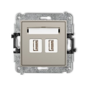 Karlik ICON Mechanizm gniazda podwójnego 2xUSB A-A 2.0 60IGUSB-2