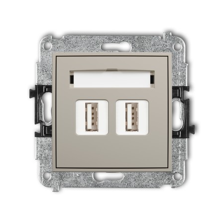 Karlik ICON Mechanizm gniazda podwójnego 2xUSB A-A 2.0 60IGUSB-2