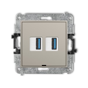 Karlik ICON Mechanizm gniazda podwójnego 2xUSB A-A 3.0, bez pola opisowego 60IGUSBBO-6