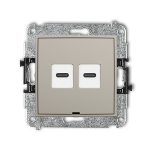 Karlik ICON Mechanizm gniazda podwójnego 2xUSB C-C, bez pola opisowego 60IGUSBBO-8