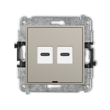 Karlik ICON Mechanizm gniazda podwójnego 2xUSB C-C, bez pola opisowego 60IGUSBBO-8