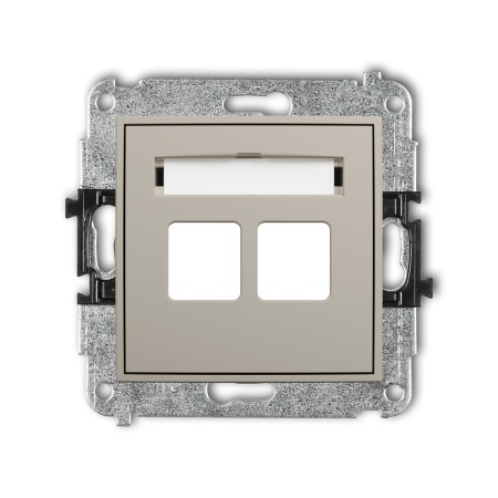 Karlik ICON Mechanizm gniazda multimedialnego podwójnego bez modułu (standard Keystone) 60IGM-2P