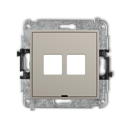 Karlik ICON Mechanizm gniazda multimedialnego podwójnego bez modułu, bez pola opisowego (standard Keystone) 60IGMBO-2P
