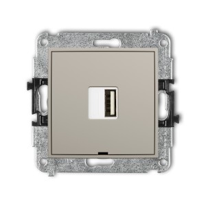 Karlik ICON Mechanizm ładowarki USB pojedynczej USB A, 10W max., 5V, 2A, bez pola opisowego 60ICUSBBO-3