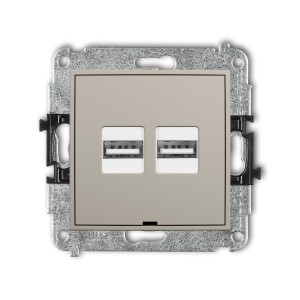 Karlik ICON Mechanizm ładowarki USB podwójnej 2xUSB A, 15,5W max., 5V, 3.1A, bez pola opisowego 60ICUSBBO-6