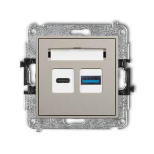 Karlik ICON Mechanizm ładowarki USB podwójnej USB C + USB A, 20W max. 60ICUSB-8